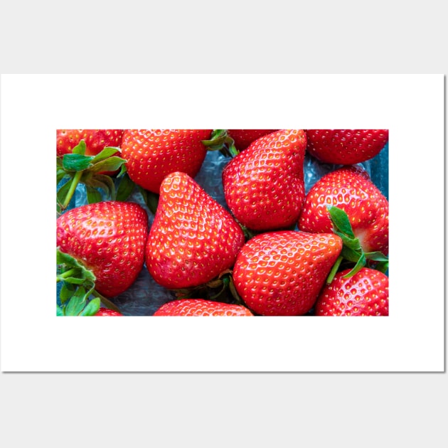 Fresh healthy strawberries, Fruit background Wall Art by Russell102